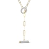 Thumbnail Image 2 of STUDIO BY KAY Lab-Grown Diamond Lariat Paperclip Chain Necklace 7/8 ct tw 24K Yellow Gold Vermeil Sterling Silver 18"
