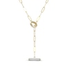 Thumbnail Image 3 of STUDIO BY KAY Lab-Grown Diamond Lariat Paperclip Chain Necklace 7/8 ct tw 24K Yellow Gold Vermeil Sterling Silver 18"