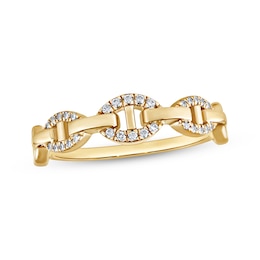 STUDIO BY KAY Lab-Grown Diamond Chain Link Ring 1/10 ct tw 24K Yellow Gold Vermeil Sterling Silver
