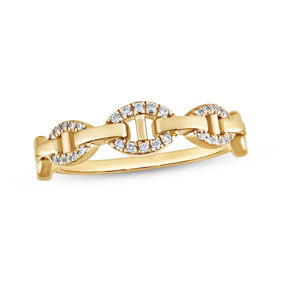 STUDIO BY KAY Lab-Grown Diamond Chain Link Ring 1/10 ct tw 24K Yellow Gold Vermeil Sterling Silver