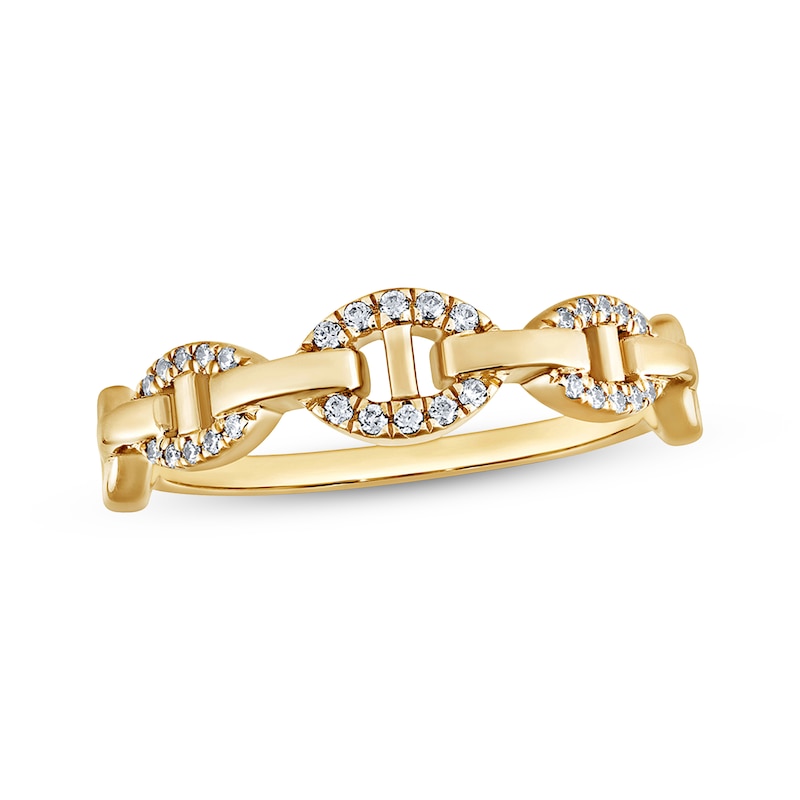 Main Image 1 of STUDIO BY KAY Lab-Grown Diamond Chain Link Ring 1/10 ct tw 24K Yellow Gold Vermeil Sterling Silver