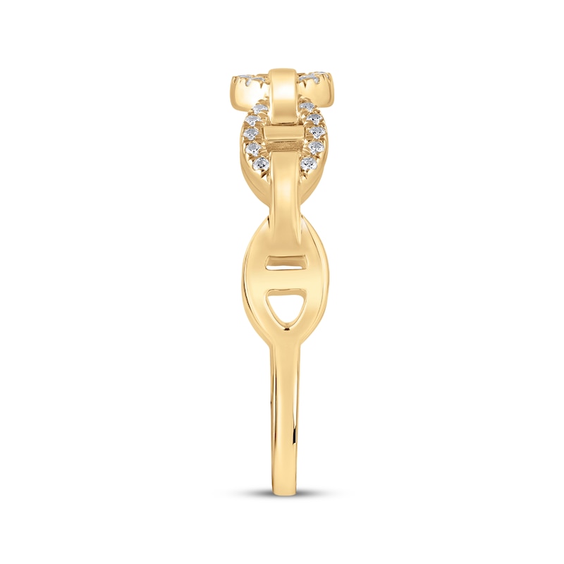 Main Image 2 of STUDIO BY KAY Lab-Grown Diamond Chain Link Ring 1/10 ct tw 24K Yellow Gold Vermeil Sterling Silver