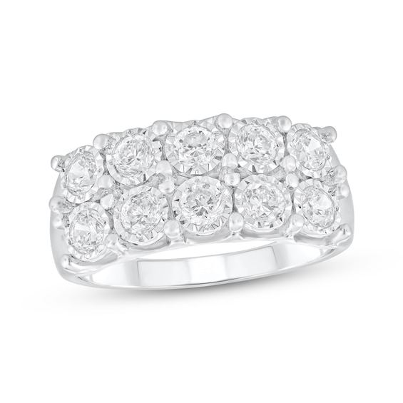 Diamond Two-Row Anniversary Ring 1 ct tw 10K White Gold