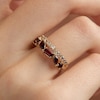 Thumbnail Image 4 of Le Vian Multi-Shape Garnet Ring 1/4 ct tw Diamonds 14K Honey Gold