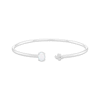 Thumbnail Image 1 of Oval-Cut Lab-Created Opal & White Lab-Created Sapphire Cuff Bracelet Sterling Silver
