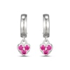 Thumbnail Image 2 of STUDIO BY KAY Lab-Created Ruby Pavé Heart Dangle J-Hoop Earrings Sterling Silver