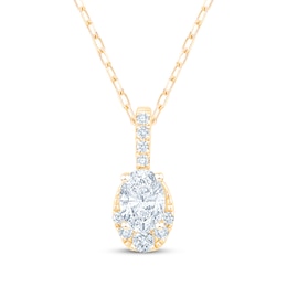 KAY Lab-Grown Diamonds Oval & Round-Cut Necklace 1/2 ct tw 10K Yellow Gold 18"