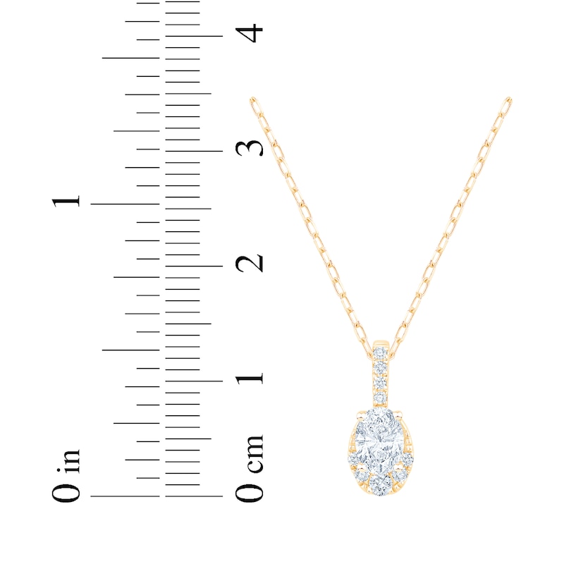 Main Image 6 of KAY Lab-Grown Diamonds Oval & Round-Cut Necklace 1/2 ct tw 10K Yellow Gold 18"