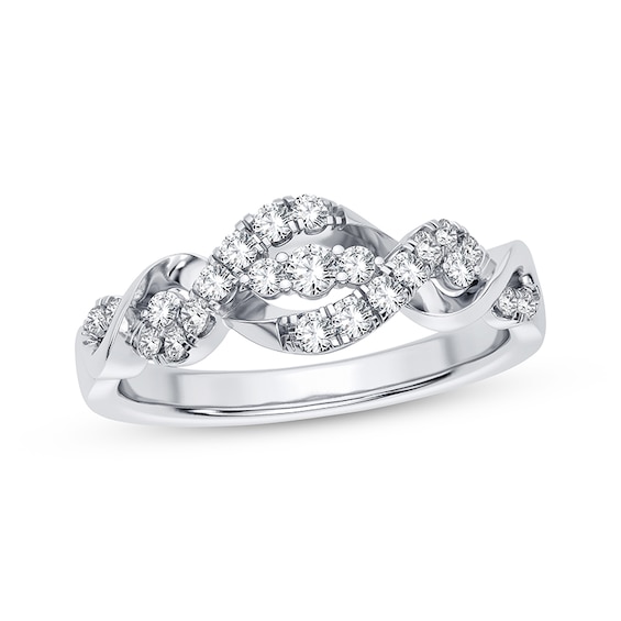 Now + Forever Diamond Twist Anniversary Band 1/3 ct tw 14K White Gold