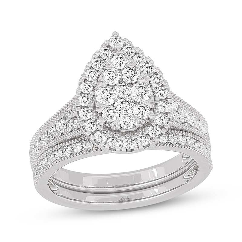 Main Image 1 of Now + Forever Round-Cut Diamond Pear-Shaped Bridal Set 1 ct tw 14K White Gold