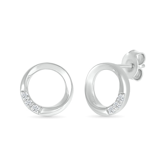 Thumbnail Image 2 of KAY Lab-Grown Diamonds Circle Studs 1/20 ct tw Sterling Silver