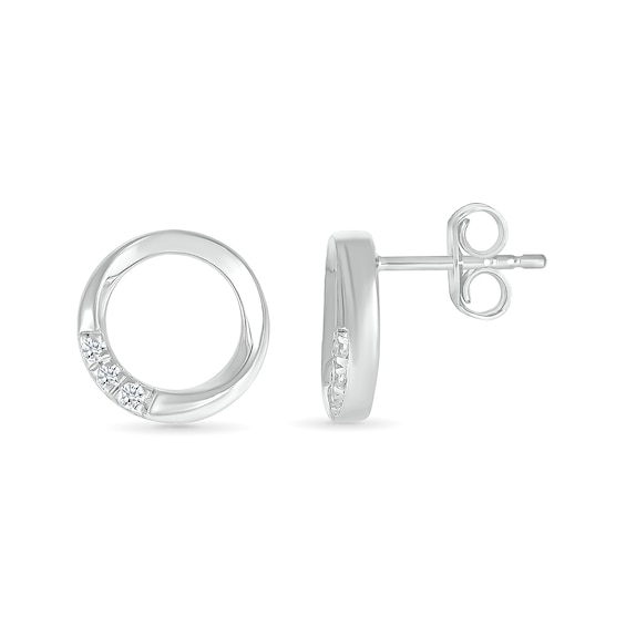 Thumbnail Image 3 of KAY Lab-Grown Diamonds Circle Studs 1/20 ct tw Sterling Silver