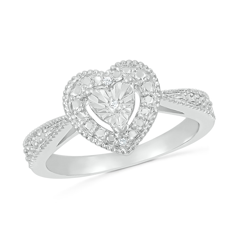 Main Image 1 of Diamond Accent Heart Promise Ring Sterling Silver