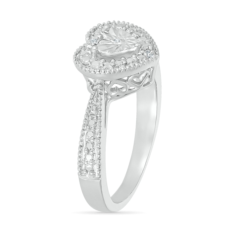 Main Image 3 of Diamond Accent Heart Promise Ring Sterling Silver