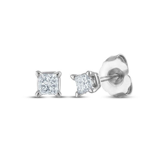 Princess-Cut Diamond Solitaire Stud Earrings 1/4 ct tw 14K White Gold (I/I2)