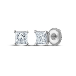 Princess-Cut Diamond Solitaire Stud Earrings 1 ct tw 14K White Gold (I/I2)