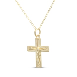 Crucifix Necklace 10K Yellow Gold 18"