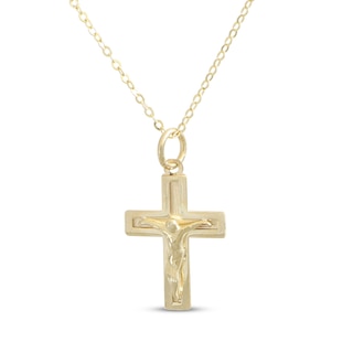 Crucifix Necklace 10K Yellow Gold 18"