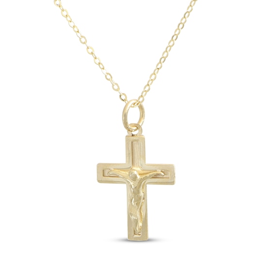 Crucifix Necklace 10K Yellow Gold 18"