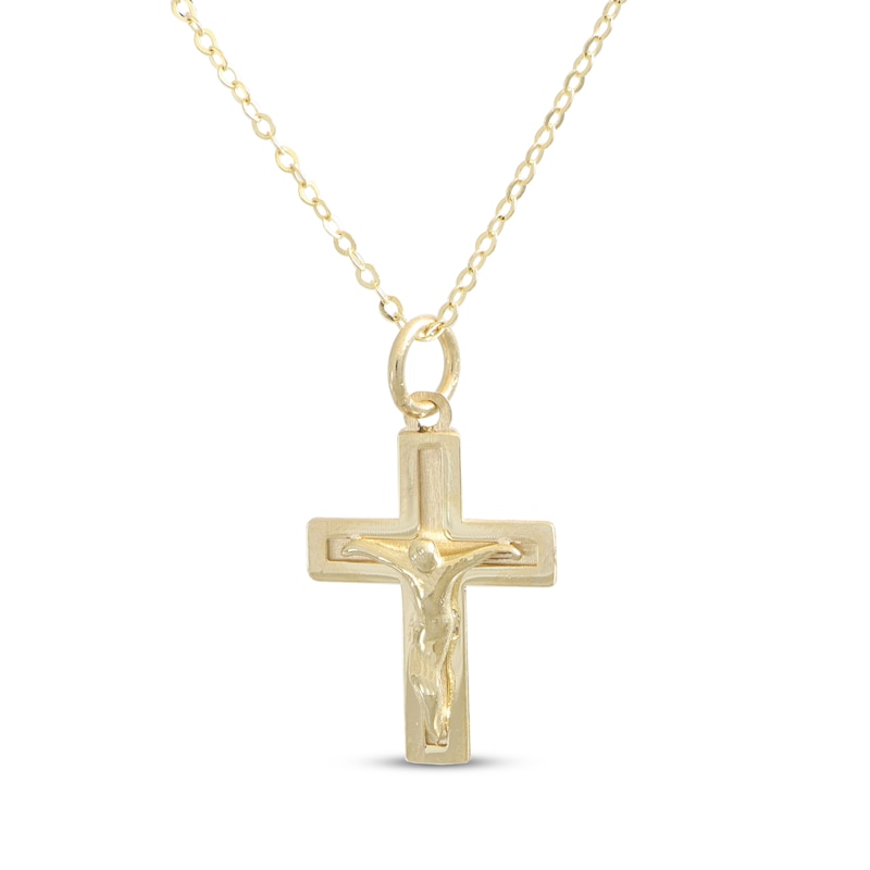 Main Image 1 of Crucifix Necklace 10K Yellow Gold 18"