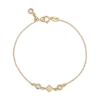 Thumbnail Image 1 of Italian Brilliance Geometric Textured Station Bracelet 14K Yellow Gold 7.5"