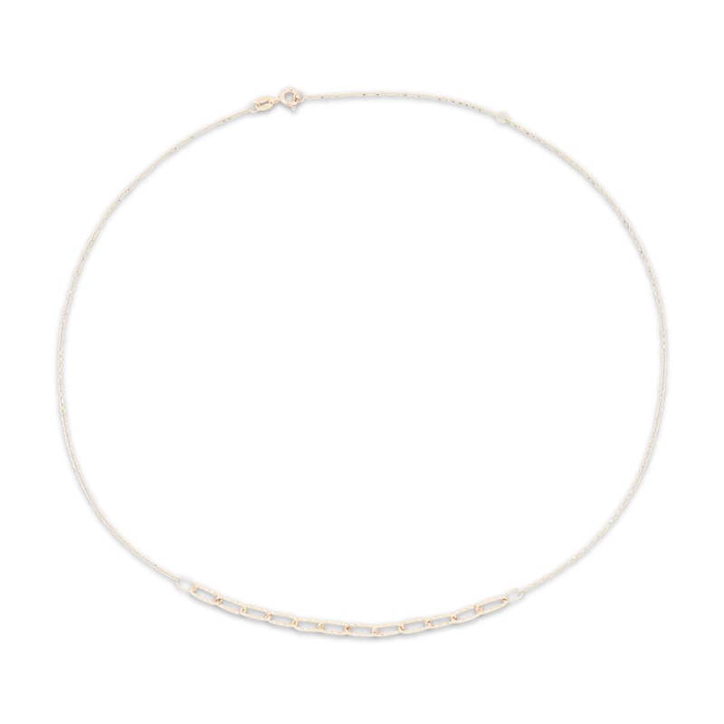 Main Image 1 of Italian Brilliance Diamond-Cut Paperclip Link Necklace 14K Yellow Gold 18"