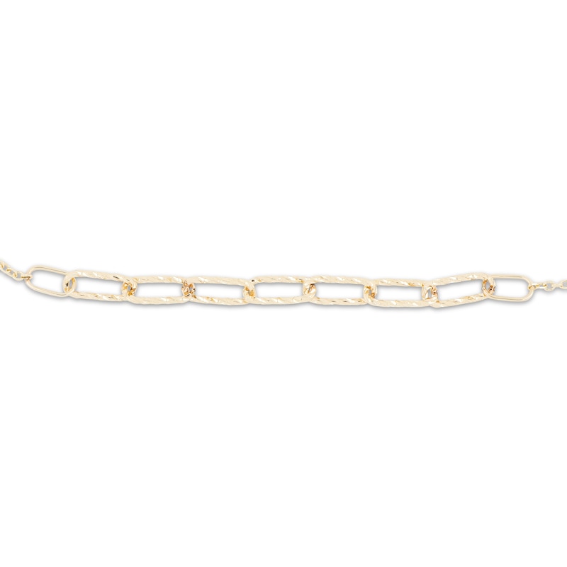 Main Image 2 of Italian Brilliance Diamond-Cut Paperclip Link Necklace 14K Yellow Gold 18"