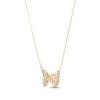 Thumbnail Image 2 of Italian Brilliance Openwork Butterfly Necklace 14K Yellow Gold 18"