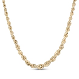 Graduated Rope Chain Necklace Hollow 10K Yellow Gold 18"