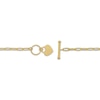 Thumbnail Image 4 of Paperclip Chain & Heart Charm Toggle Bracelet Hollow 10K Yellow Gold 7.5"
