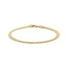 Thumbnail Image 1 of 3.7mm Herringbone Curb Chain Bracelet Hollow 10K Yellow Gold 7.5"
