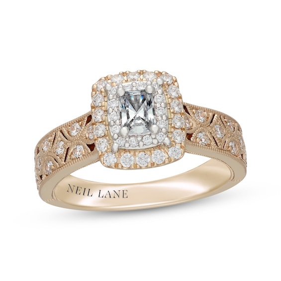 Neil Lane Radiant-Cut Diamond Engagement Ring 7/8 ct tw 14K Two-Tone Gold