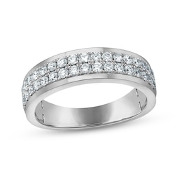 Now + Forever Lab-Grown Diamonds Two-Row Wedding Band 3/4 ct tw 14K White Gold