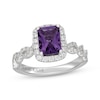 Thumbnail Image 1 of Neil Lane Radiant-Cut Amethyst Engagement Ring 1/2 ct tw Diamonds 14K White Gold