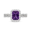 Thumbnail Image 3 of Neil Lane Radiant-Cut Amethyst Engagement Ring 1/2 ct tw Diamonds 14K White Gold