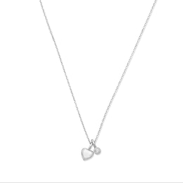 Rocksbox Lab-Grown Diamond Charm & Heart Necklace 1/15 ct tw Sterling Silver 19"