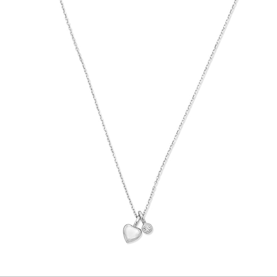 Rocksbox Lab-Grown Diamond Charm & Heart Necklace 1/15 ct tw Sterling Silver 19"