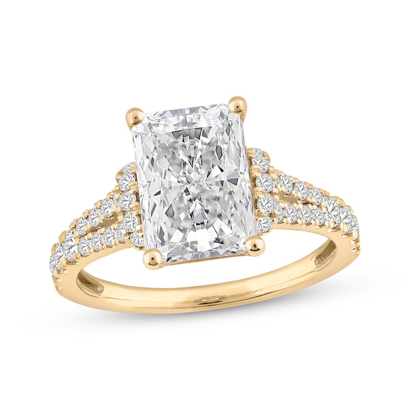 Main Image 1 of Now + Forever Lab-Grown Diamonds Certified Radiant-Cut Engagement Ring 3-1/2 ct tw 14K Yellow Gold