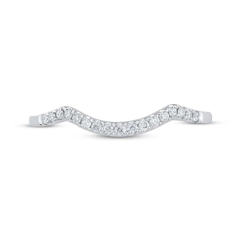 Diamond Contour Wedding Band 1/10 ct tw 14K White Gold