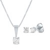 Diamond Solitaire Gift Set 1/2 ct tw 10K White Gold 18"