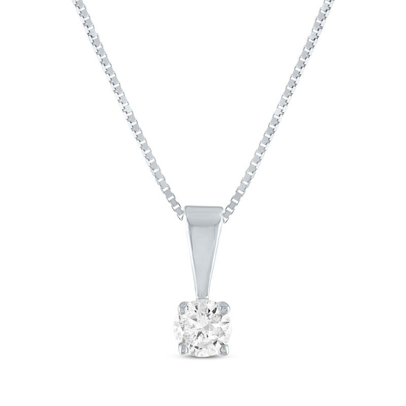 Diamond Solitaire Gift Set 1/2 ct tw 10K White Gold 18"