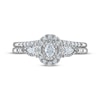 Thumbnail Image 3 of Oval-Cut & Pear-Shaped Diamond Three-Stone Bridal Set 3/8 ct tw 14K White Gold