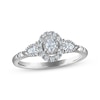 Thumbnail Image 1 of Now + Forever Oval-Cut & Pear-Shaped Three-Stone Diamond Engagement Ring 1/3 ct tw 14K White Gold