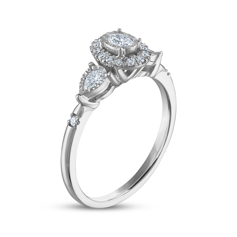 Main Image 2 of Now + Forever Oval-Cut & Pear-Shaped Three-Stone Diamond Engagement Ring 1/3 ct tw 14K White Gold