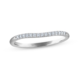 Now + Forever Round-Cut Diamond Wedding Band 1/10 ct tw 14K White Gold