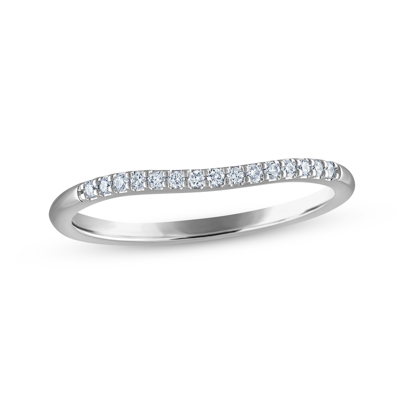 Main Image 8 of Now + Forever Round-Cut Diamond Wedding Band 1/10 ct tw 14K White Gold