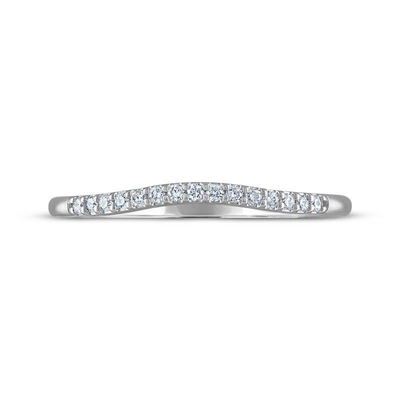 Main Image 10 of Now + Forever Round-Cut Diamond Wedding Band 1/10 ct tw 14K White Gold