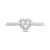 Thumbnail Image 3 of Multi-Diamond Heart Halo Promise Ring 1/6 ct tw Sterling Silver