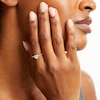 Thumbnail Image 4 of Multi-Diamond Heart Halo Promise Ring 1/6 ct tw Sterling Silver