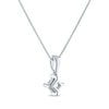 Thumbnail Image 3 of Princess-Cut Diamond Solitaire Necklace 1/3 ct tw 14K White Gold 18&quot; (I/I1)